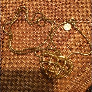 Vintage Anne Klein Cage Heart 30 inch Neclace